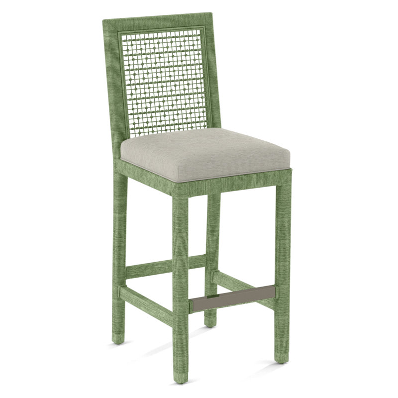 Pine Isle Bar Stool, Marquis Taupe Velvet; 0913-73, Celery