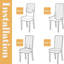 Housses de chaises de salle à manger extensibles, amovibles, lavables, housses de chaises, ensemble de 6, beige