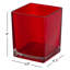 Vase cube en verre fabriqué à la machine - rouge - H 4,70 po