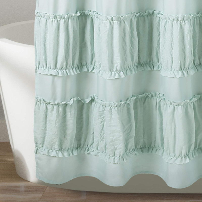 Rideau de douche uni Nova Ruffle, Bleu
