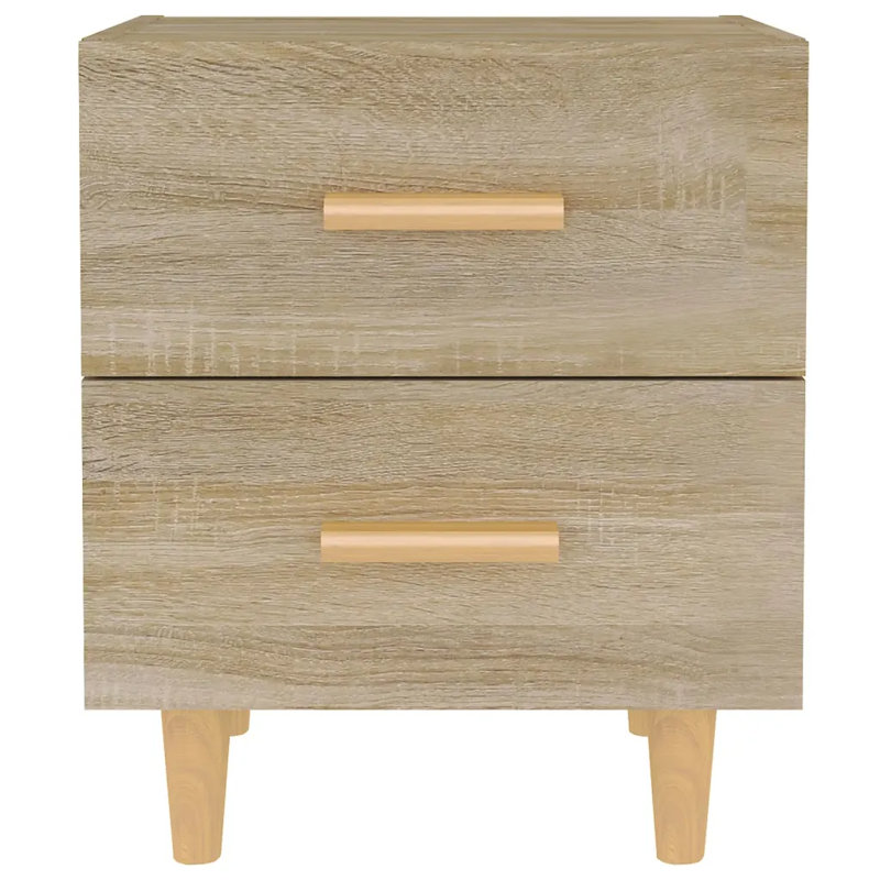 Jahlen 40cm W Solid + Manufactured Wood Bedside Table, Sonoma Oak, 1
