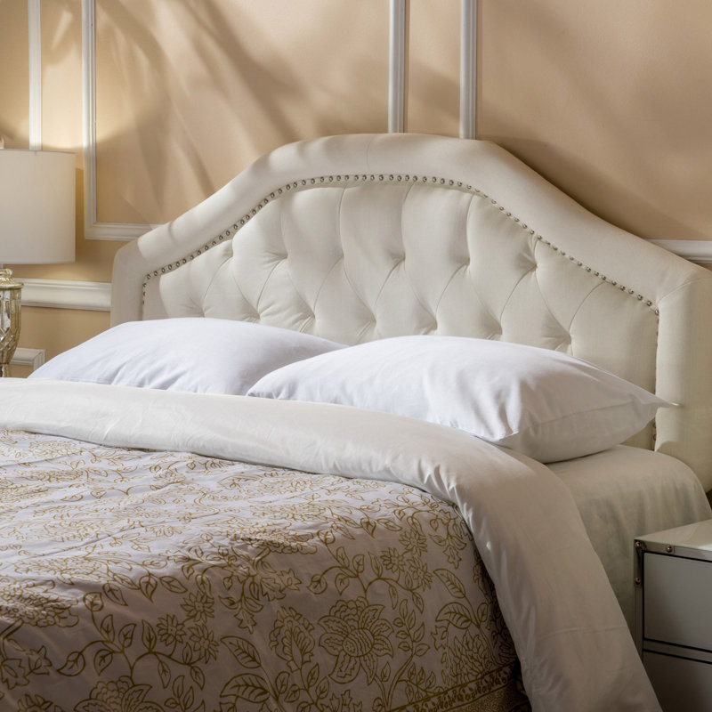 Full Sized Headboard With Fascinating Button Diamond Stitch In Upholstered Headboard, Sized, Contemporary And Nailhead Accents, Assembly Required