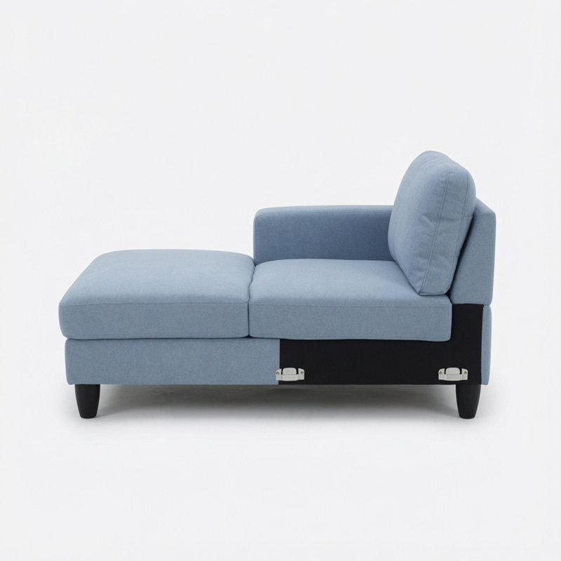 Canapé modulaire en L 101,5 po en tissu Calico de 101,5 po avec méridienne gauche et repose-pieds Calico
