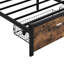 Lit plateforme en bois avec tête de lit en métal, 2 tiroirs, lumières à DEL, chargement, lit simple avec seuil de poids de 600 lb avec tête de lit, rangement de tiroir, pas de sommier, méthode d'assemblage facile, maximum-1790104491