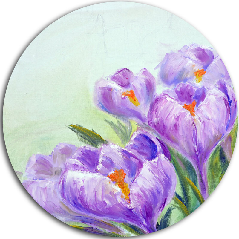 «Crocuses regardant dans le ciel», reproduction d'art sur métal, H 38 po x l 38 po x P 1 po
