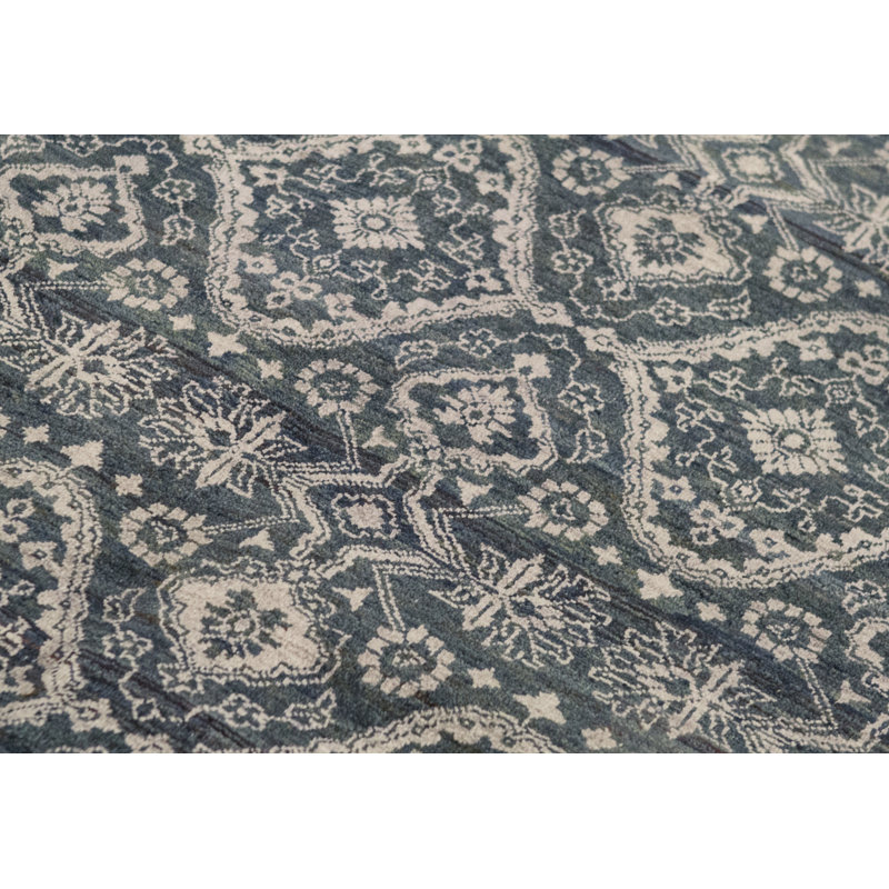 Tapis gris de haute qualité noué à la main de haute qualité
