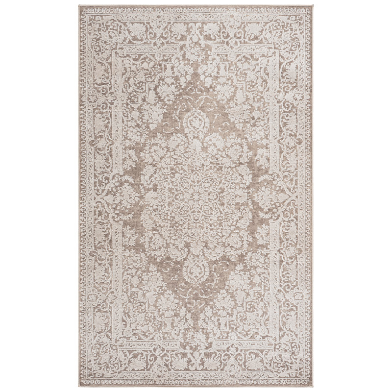 Espinal Oriental Area Rug, Rectangle 122 x 183 cm, Beige/Cream