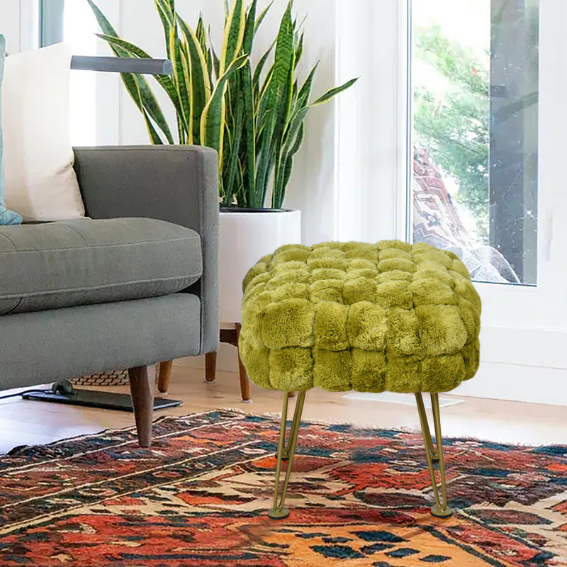 Repose-pieds Aislee, 100% polyester vert mousse