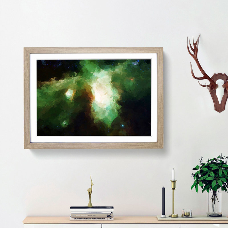 Out of Space Vol.5 in Abstract - Picture Frame Graphic Art Print, 27cm H x 36cm W x 2cm D, Oak Framed