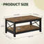 Table basse simple de 39,3 po de largeur avec tablette inférieure et support en X-374114166-374114167