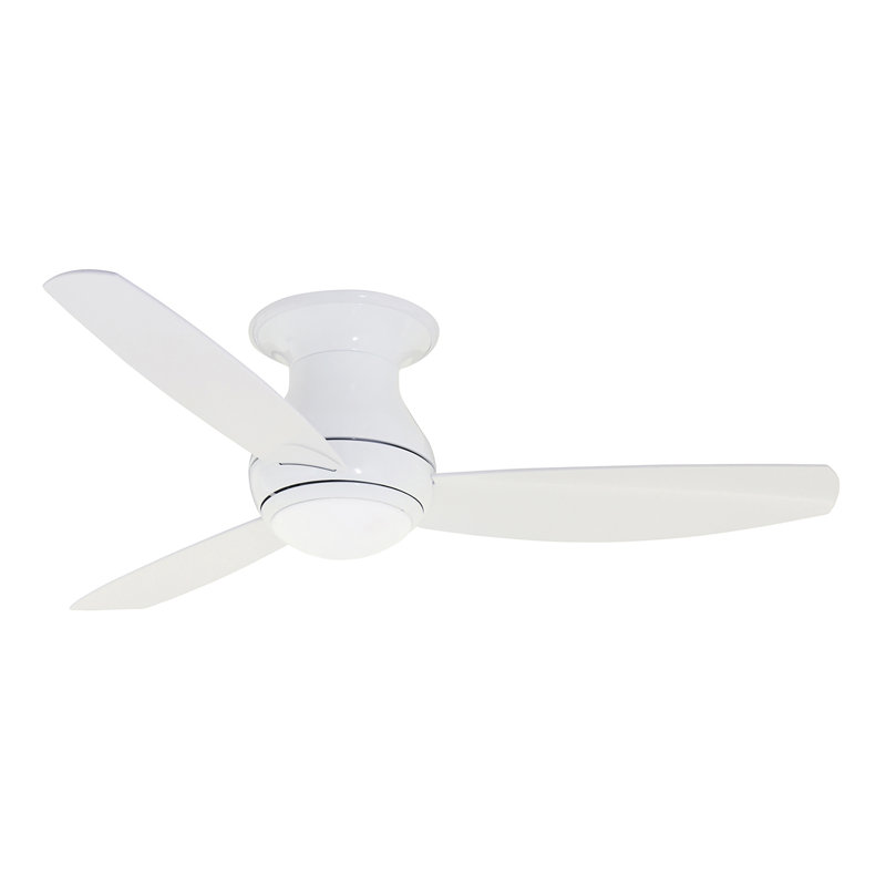 Ventilateur de plafond encastré à DEL à 3 pales avec télécommande et ensemble d'éclairage inclus, Blanc électroménager