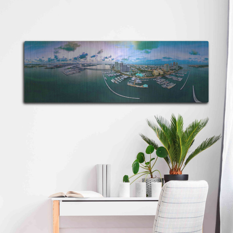«South Beach Twilight» par AKG, H 16 po x l 48 po