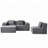 Convertible Corduroy Sectional Couch With Ottoman & Pillows, Modular L Shaped Sleeper Sofa, Boneless Cloud Couch For Living Room Furniture-1068938553