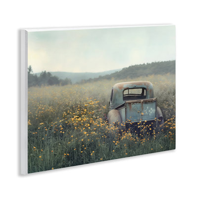 Vintage Pickup in Daisy Field Wall Plaque Art, design by Steve Hunziker