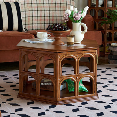 Table basse hexagonale de style français rétro