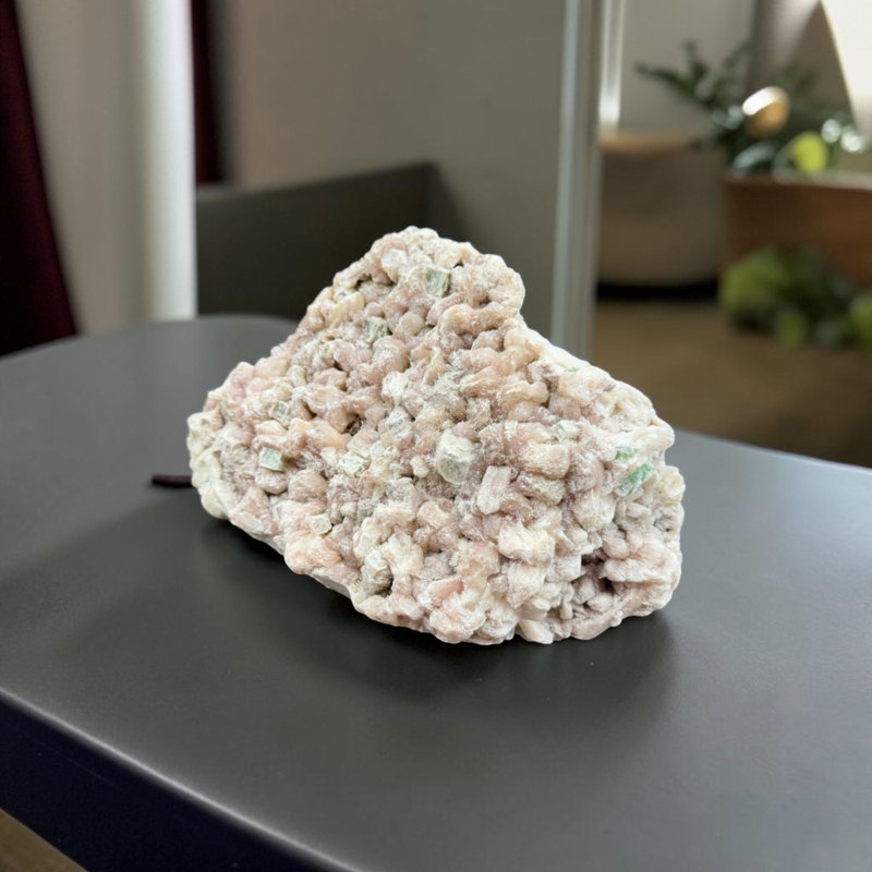 Natural Green Apophyllite and Stilbite Crystal Cluster