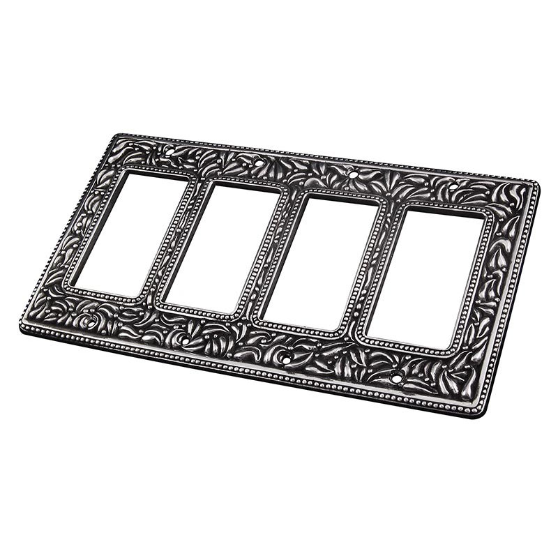 San Michele 4-Gang Rocker Wall Plate, Antique Silver