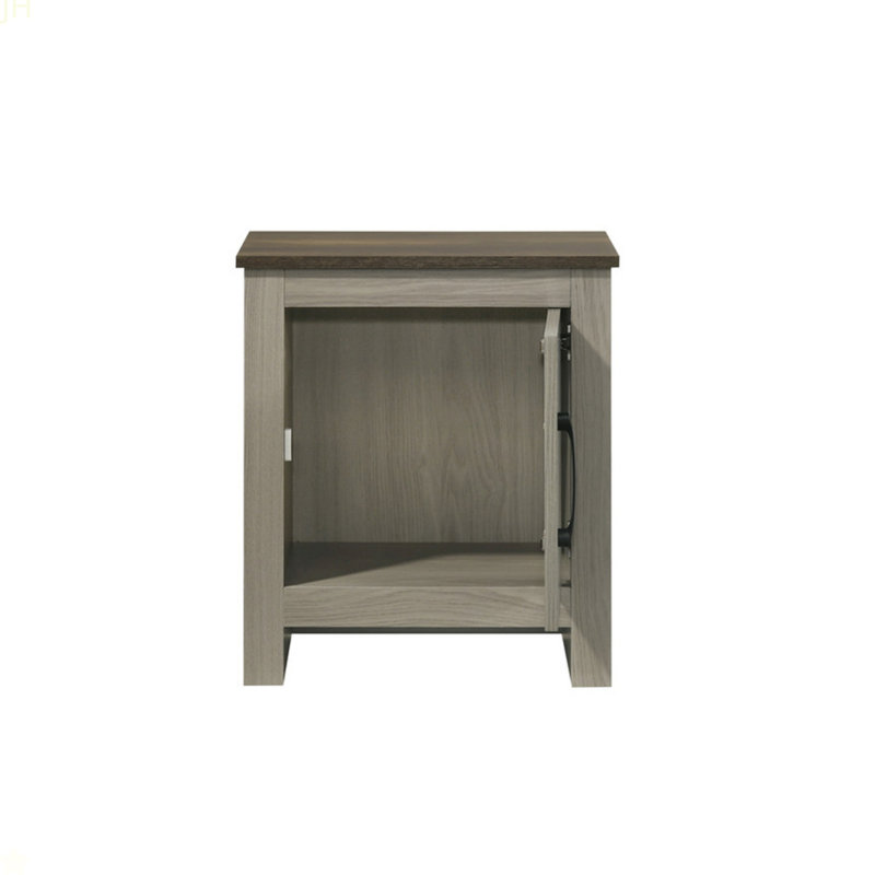 Table de bout l 16 po, table d'appoint, table de chevet avec porte d'armoire, chêne gris