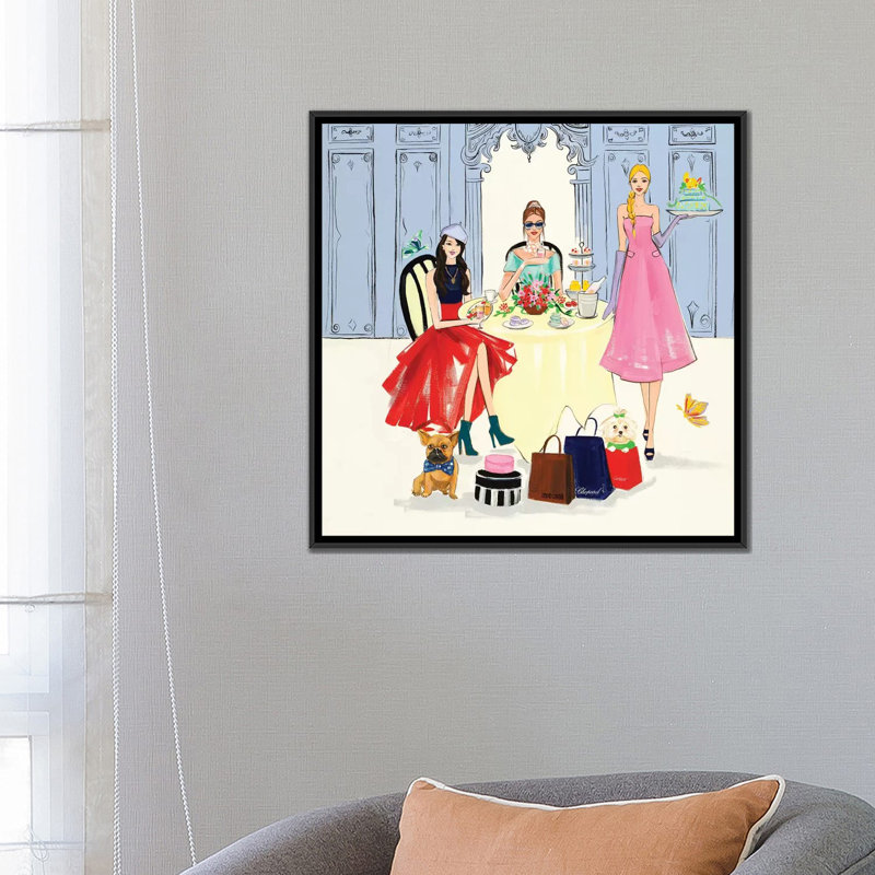 «Cafe Time», reproduction d'impression sur toile tendue, H 26 po x l 26 po x P 1,5 po, Toile avec cadre noir