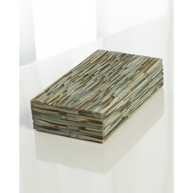 Chiseled Bone Box-Forest, 12"L x 7"W x 3"H