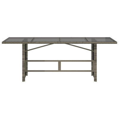 Patio Table With Glass Top 74.8"X31.5"X29.1" Poly Rattan by Latitude Run