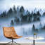 Panneau mural forêt brumeuse L 96 pi x l 66 po Misty Foggy-88769801