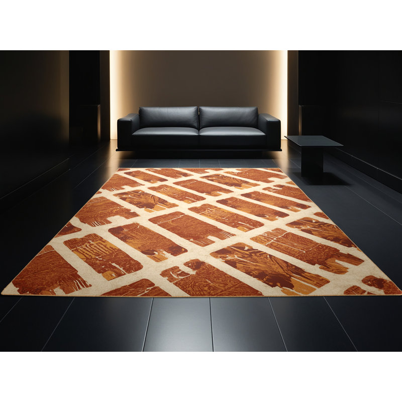 Tapis brun rustique Elkton Ribs Country, 7x9