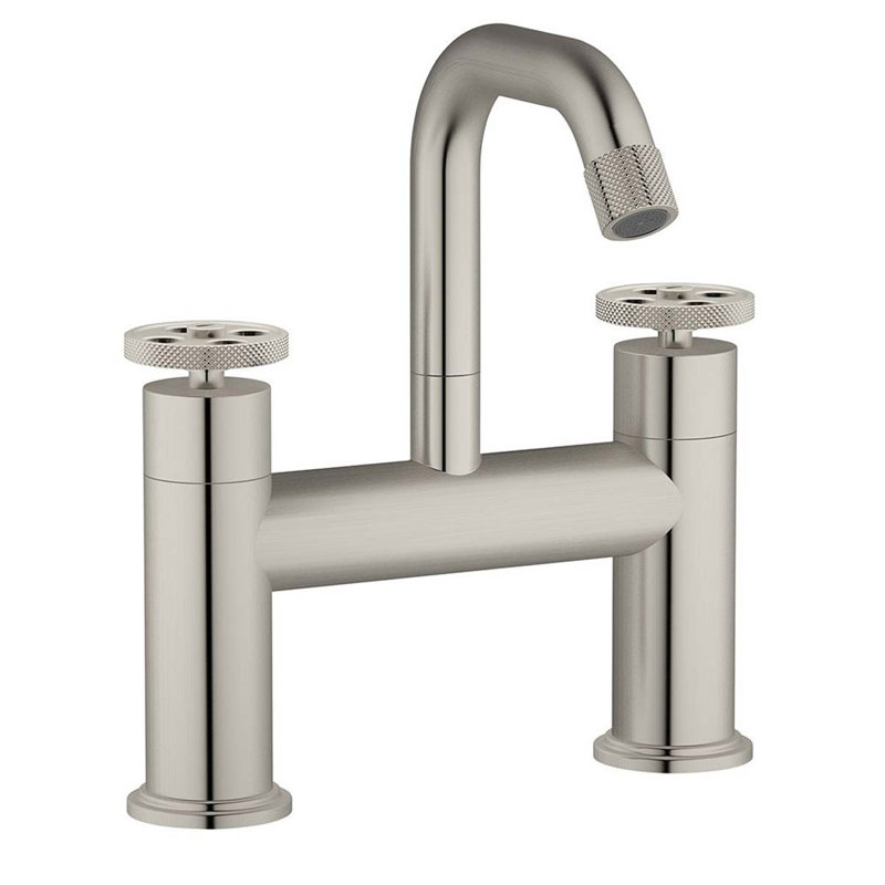 Robin 2 Handle Deck Bath Shower Mixer Bath Filler, Brushed Nickel