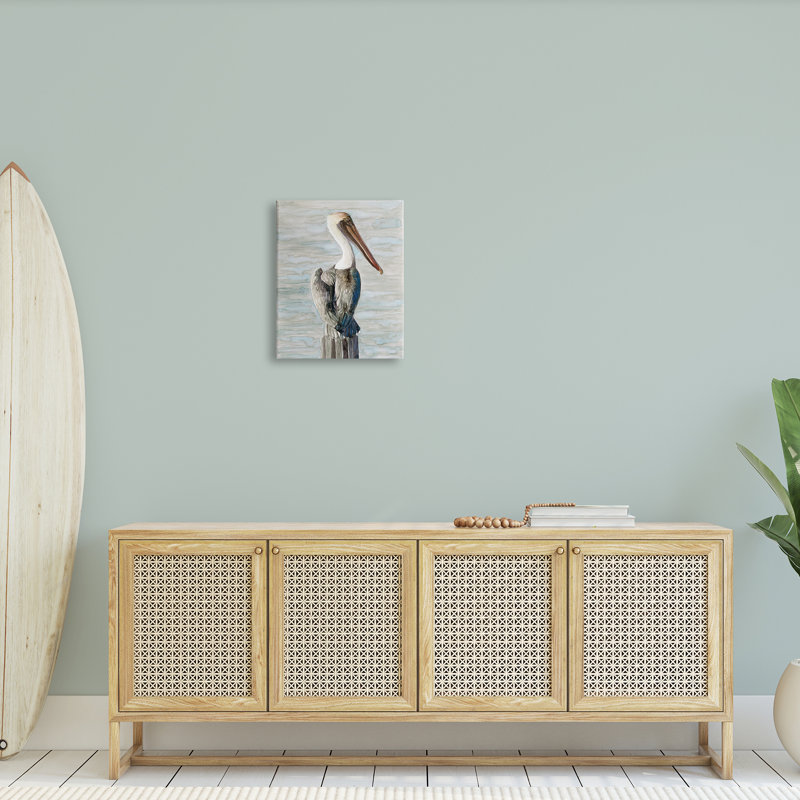 Oiseau aquatique côtier à long bec par Stellar Design Studio - Peinture, Toile tendue, H 20 po x l 16 po x P 1,5 po