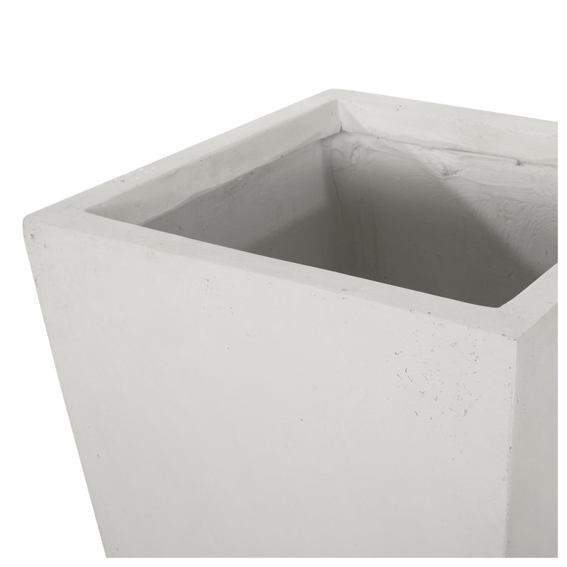 Pot à fleurs effilé en oxyde de magnésium blanc mat L 13 po x l 13 po x H 32,5 po