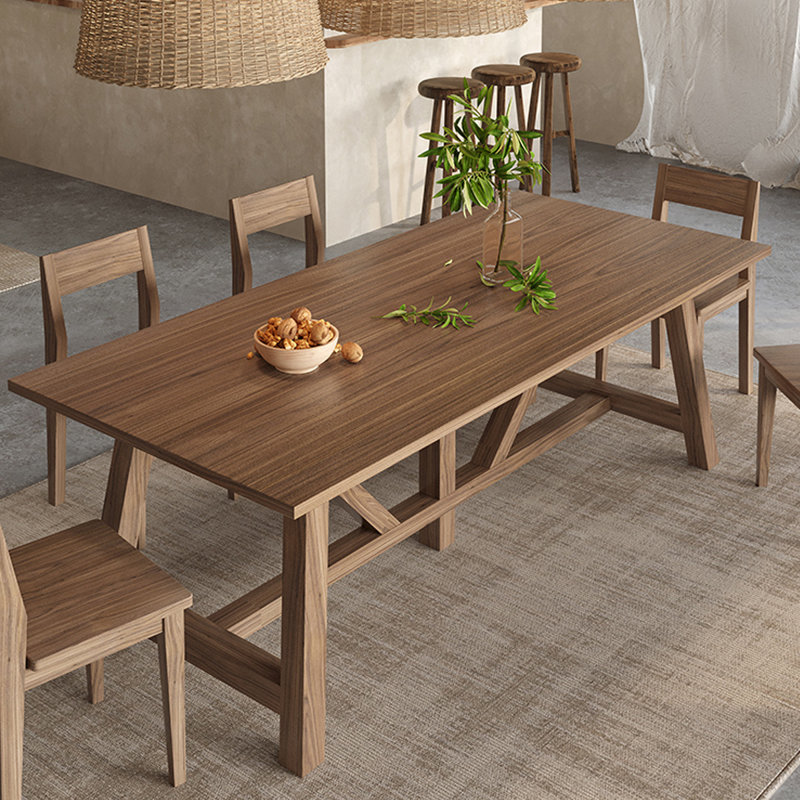 Junice Ash Solid Wood Dining Table, 29.52"H X 70.86"L x 31.49"W