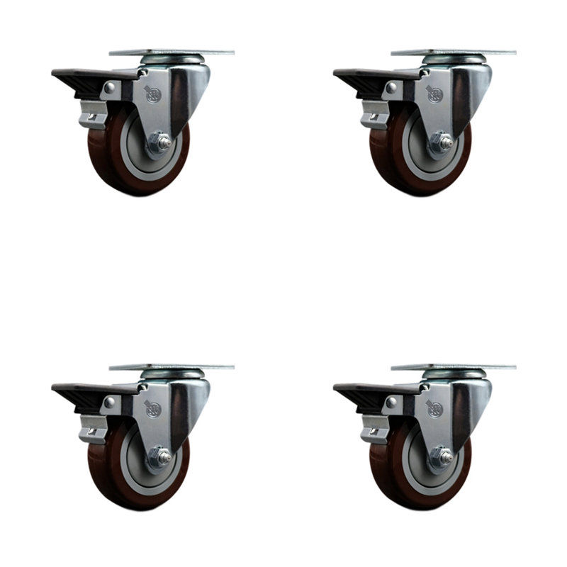 Roulettes en polyuréthane, Marron