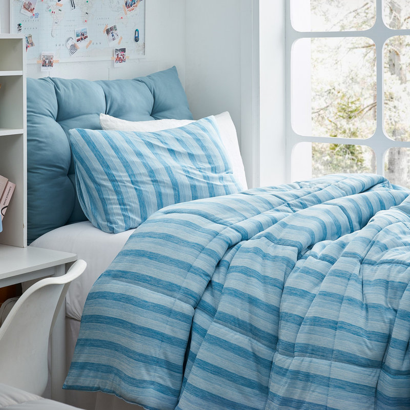 Ensemble d'édredon à rayures Coma, Édredon simple TG + 1 taie décorative standard