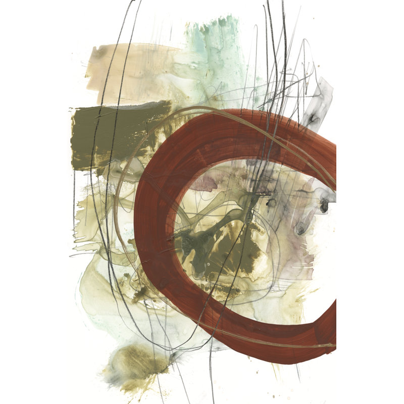 " Rusted Loops II " by Jennifer Goldberger Painting Print, 12" H x 8" W 