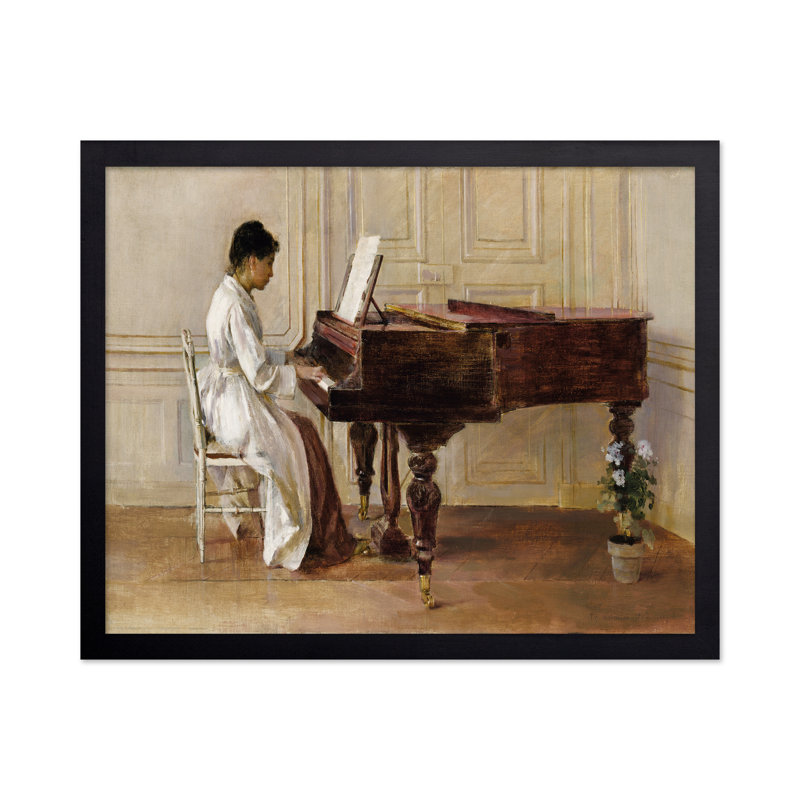 Theodore Robinson - Au piano, Black Framed, Poster, 16"H x 20"W