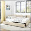 Structure de lit capitonnée avec rangement, canapé-lit avec dossier et accoudoirs confortables, velours pour chambre à coucher et salon-771082865