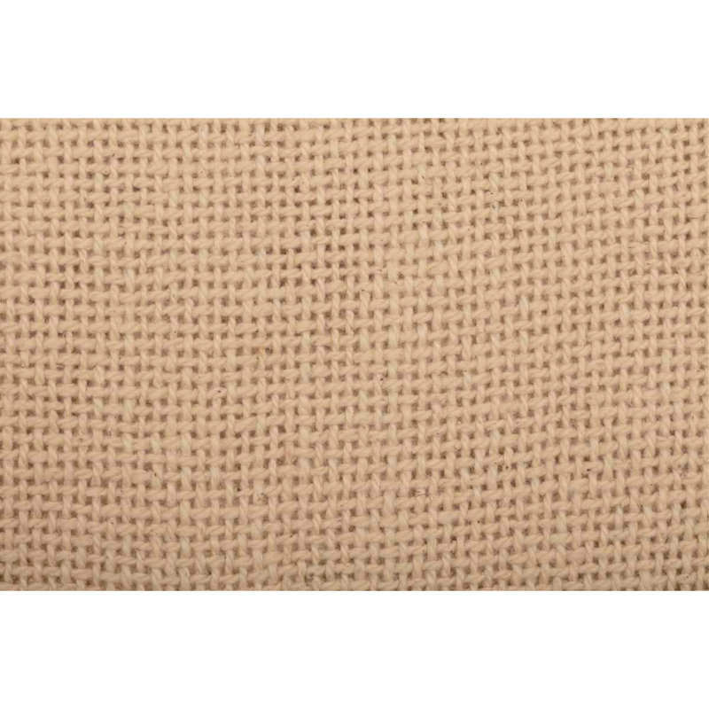 Vintage Tan Cotton Burlap Ruffled King Bed Skirt