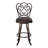 Margie Swivel Counter or Bar Height Armless Upholstered Bar Stool with Footrest in Metal-48137996-22070094-22070096