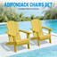  Chaise Adirondack en PEHD toutes saisons pliable avec porte-gobelet (ensemble de 4, jaune)-989464262-996712081
