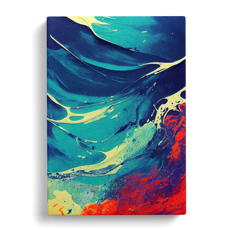Ocean Paint Splatter Vol.2 - Wrapped Canvas, 50cm H x 35cm W x 3cm D
