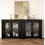 Buffet avec rangement, bahut avec portes en verre trempé-980164763
