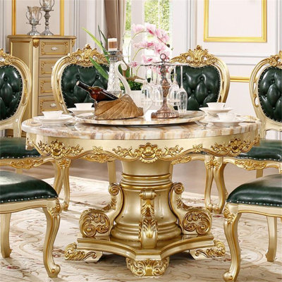 Luxury Marble Carved Round Dining Table