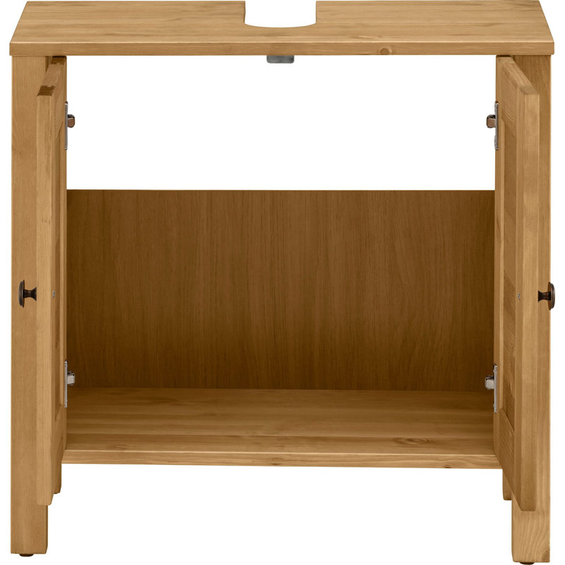 Ayanna Solid Wood Freestanding Bathroom Cabinet, Brown