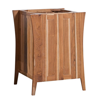 EcoDecors' Curvature Solid Teak, 24' W, Teak Bathroom Vanity, Wood Bathroom Vanity, Bathroom Vanity Cabinet, Vanity Bathroom, Bath Vanity, Soft Close Drawers, Teak, Wood Vanity, in Earthy Teak