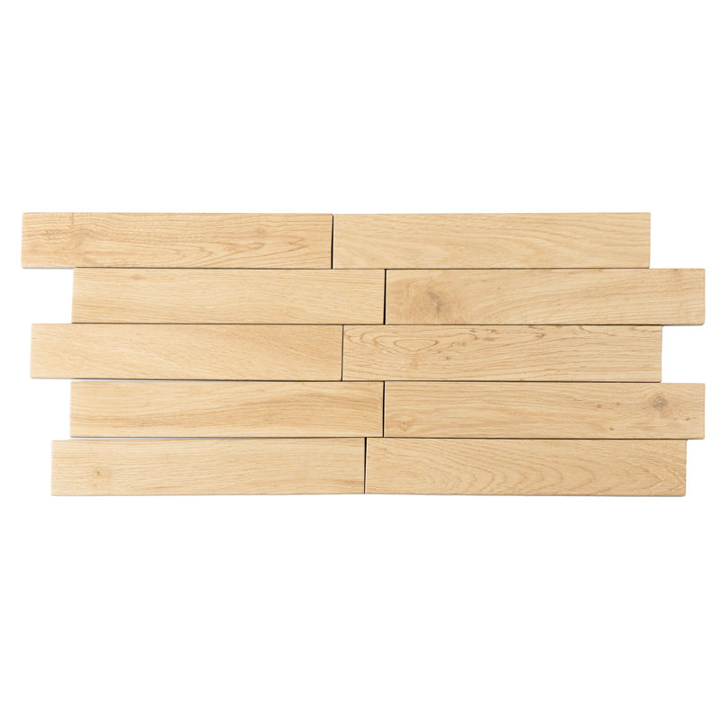 Grove 2x12 in. Wood Matte Porcelain Rectangle, Brick Wall and Floor Tile (5.83 sq ft/case, 34-Pack), Light Wood