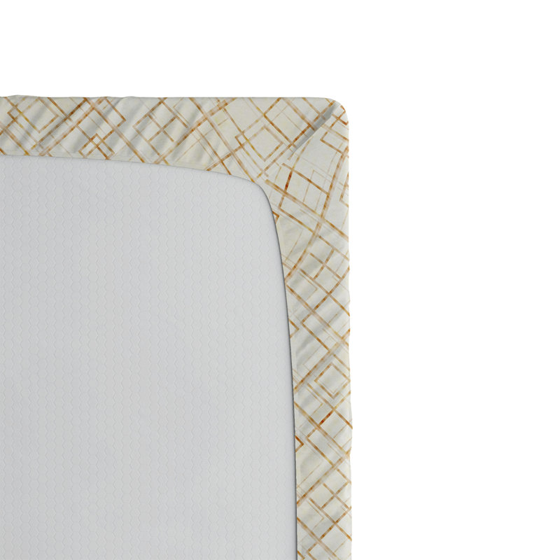 Drap-housse Ambesonne, Coquille d'œuf, moutarde foncé / géométrique, Drap-housse simple TG