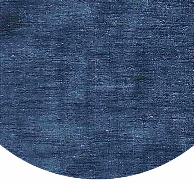 Tapis écologiques tissés à la main en laine tissée à la main - Ronde | Couleur bleue | Conception solide | Tapis de salon, chambre à coucher