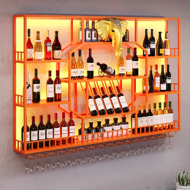 Porte-bouteilles mural Creative, Orange, H 47,2 po x l 55,1 po x P 7,8 po