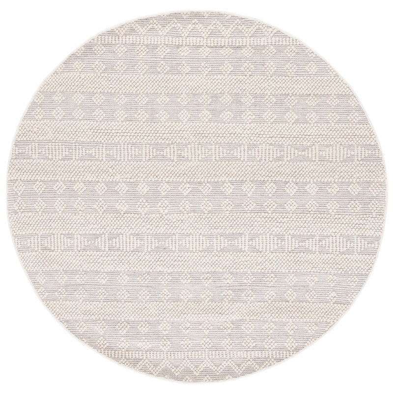 Natura Flat Weave Wool Geometric Rug, Round 6'