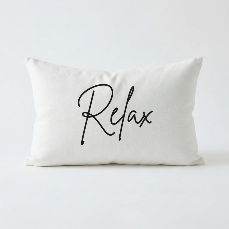 Relax Pillow 16"X16" White, Square 16", White